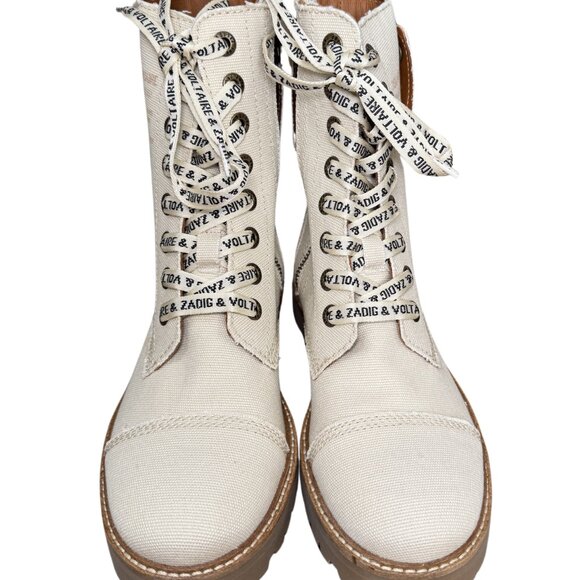 Zadig & Voltaire Joe Canvas Boot, Flash New in Box - Picture 2 of 15